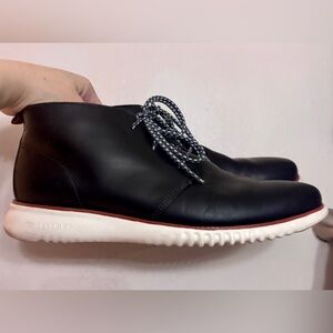 Cole Haan Men's Black Chukka Boots with White Sole